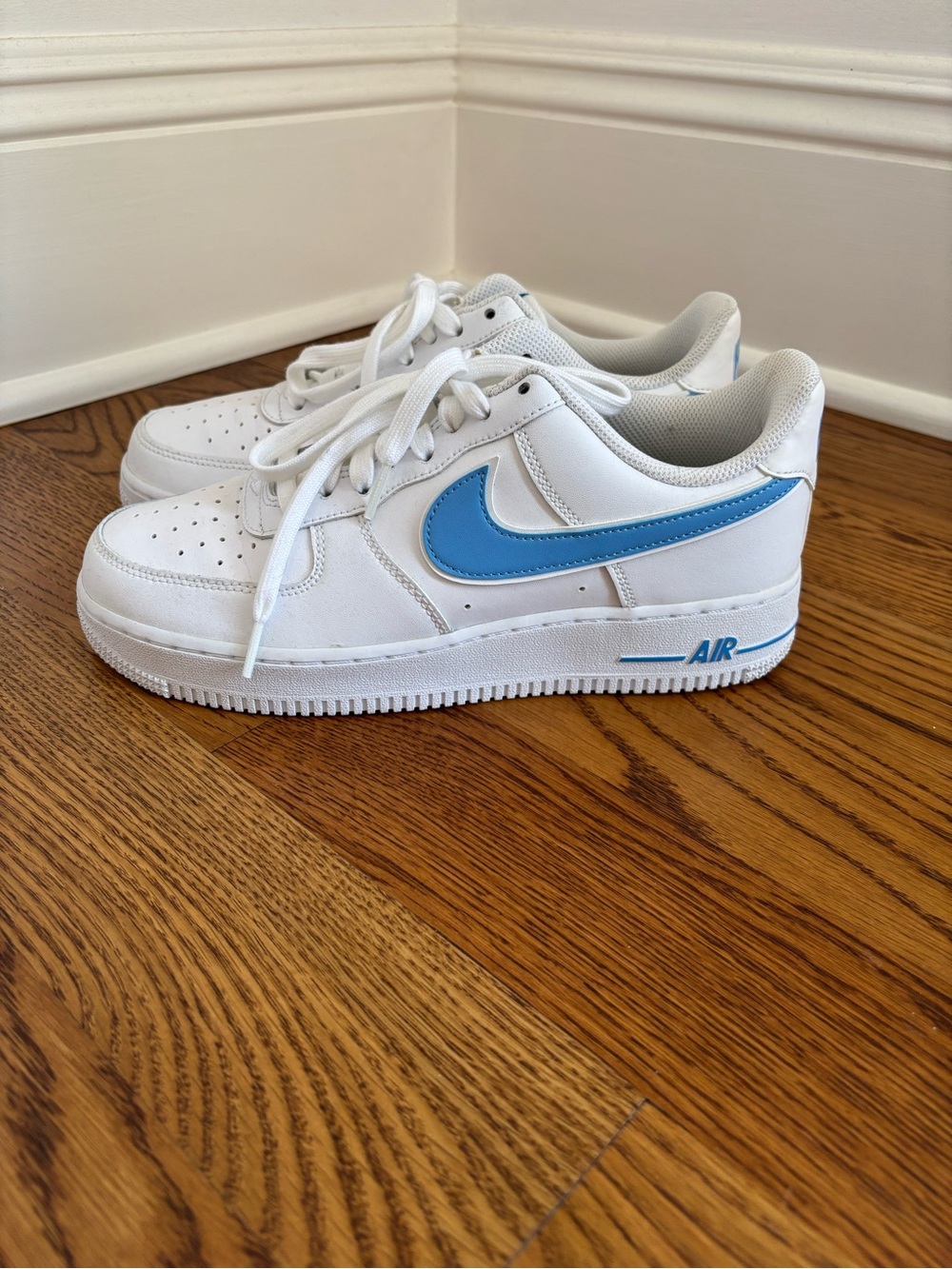 University Blue Nike Air Force 1 White Sneakers